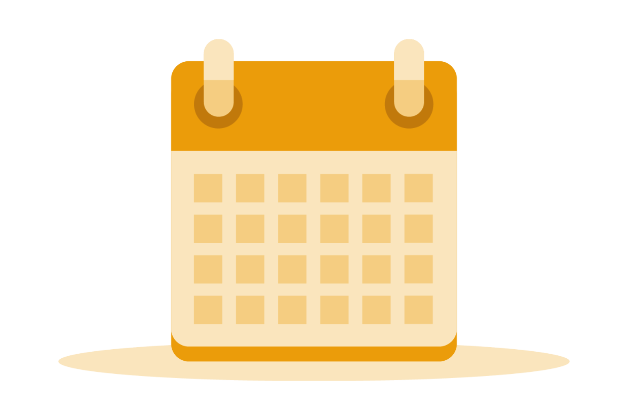 Illustration of a calendar, representing important dates, scheduling, or managing appointments.